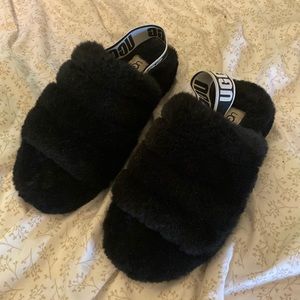 Black UGG slippers